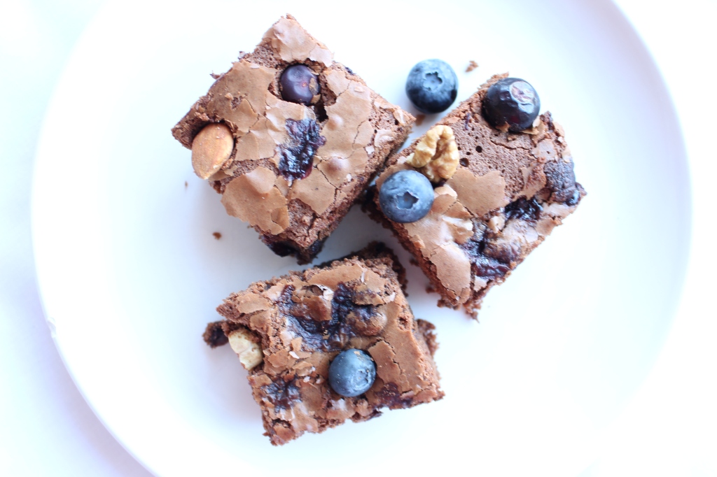 Nutty Blueberry Brownies